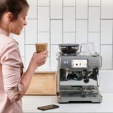 Sage Barista Touch SES880BSS Espresso Machine in Brushed Stainless Steel, in a kitchen
