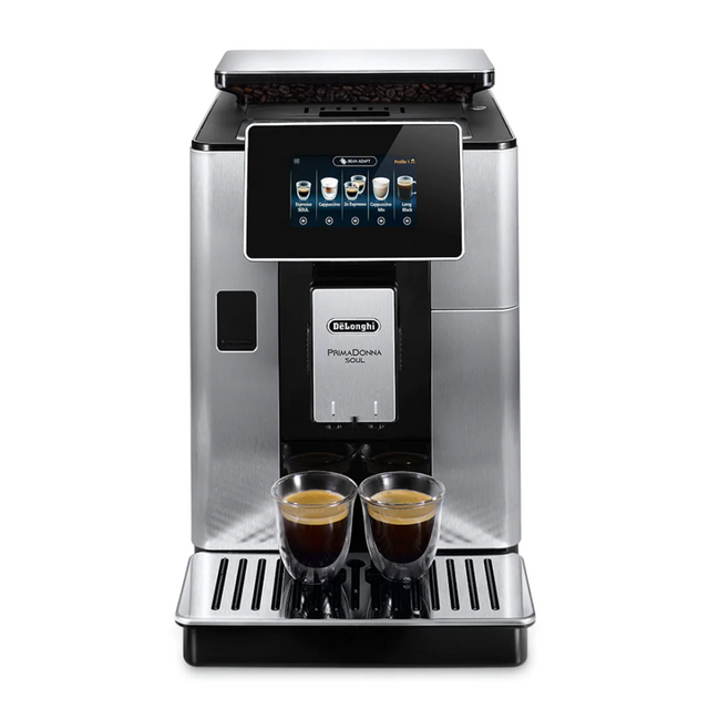 De'Longhi PrimaDonna Soul ECAM610.75.MB Bean-to-Cup Coffee Machine in Metal Black, front view