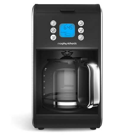 Morphy Richards Accents Pour Over Filter Coffee Machine in black, front view
